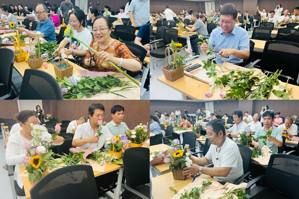 装点花Young生活  享受七彩人生——bat365官网平台工会组织教职工参加花艺体验课